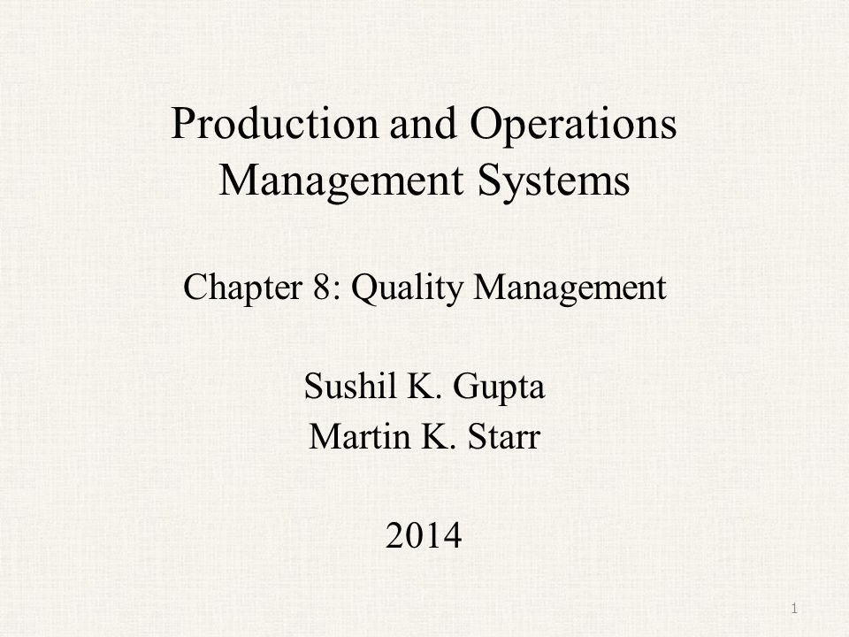 IMT 15 Operation and Production Management M1